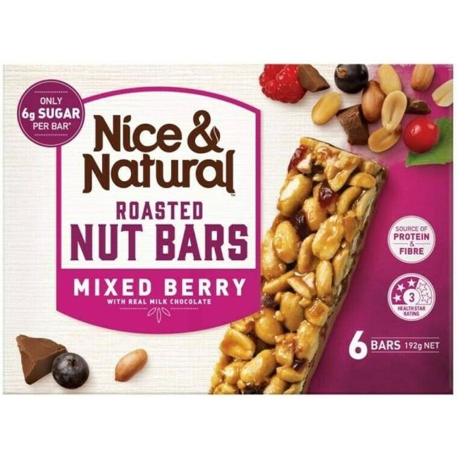 Nice & Natural Roasted Nut Bar Berry With Milk Chocolate